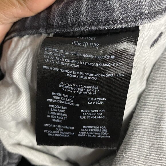 Volcom Men's Gray Vorta Slim Straight Denim Jeans - Picture 5 of 9